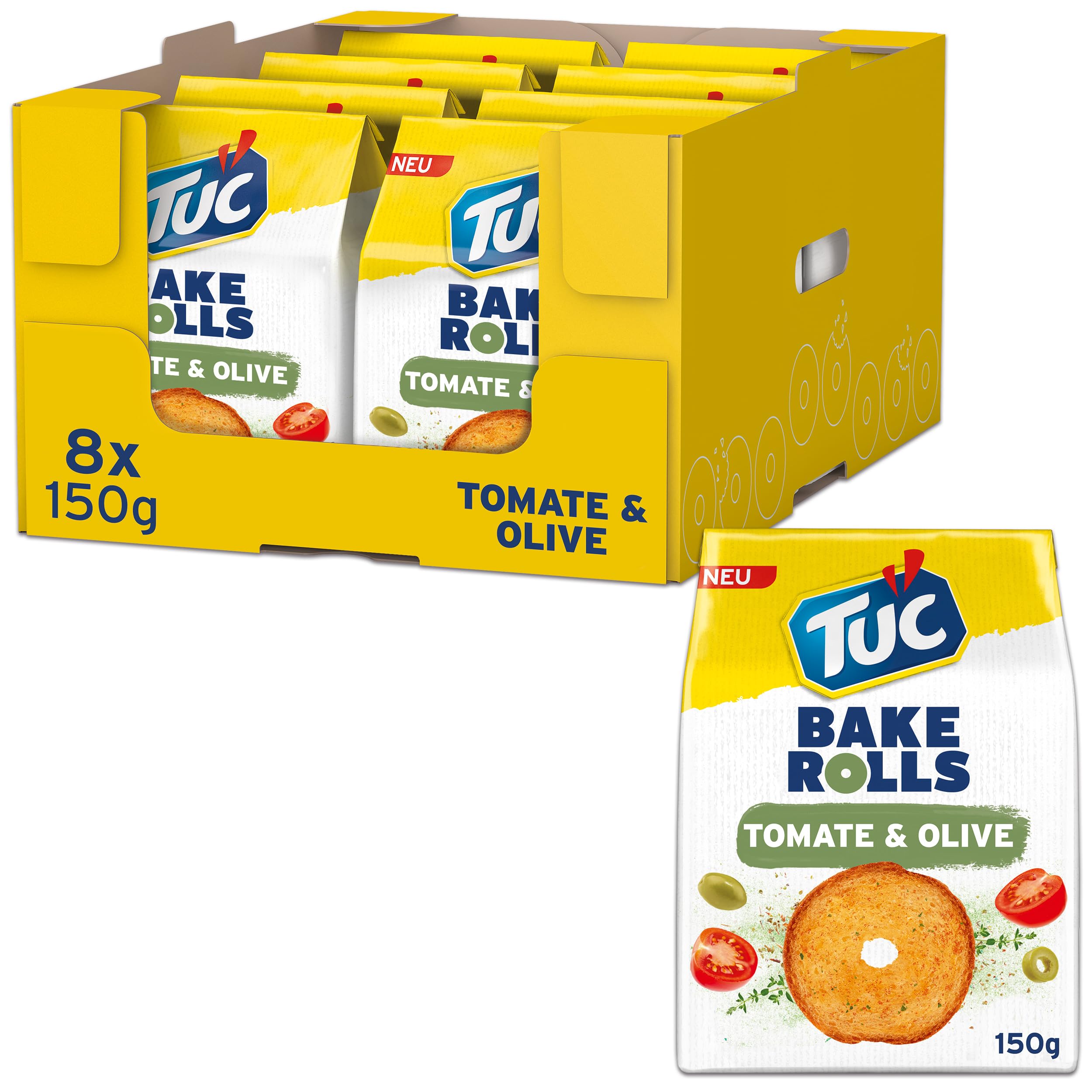 tuc-bake-rolls-tomato-olive-doppelt-gebackene-brotchips-8-x-150-g image 1