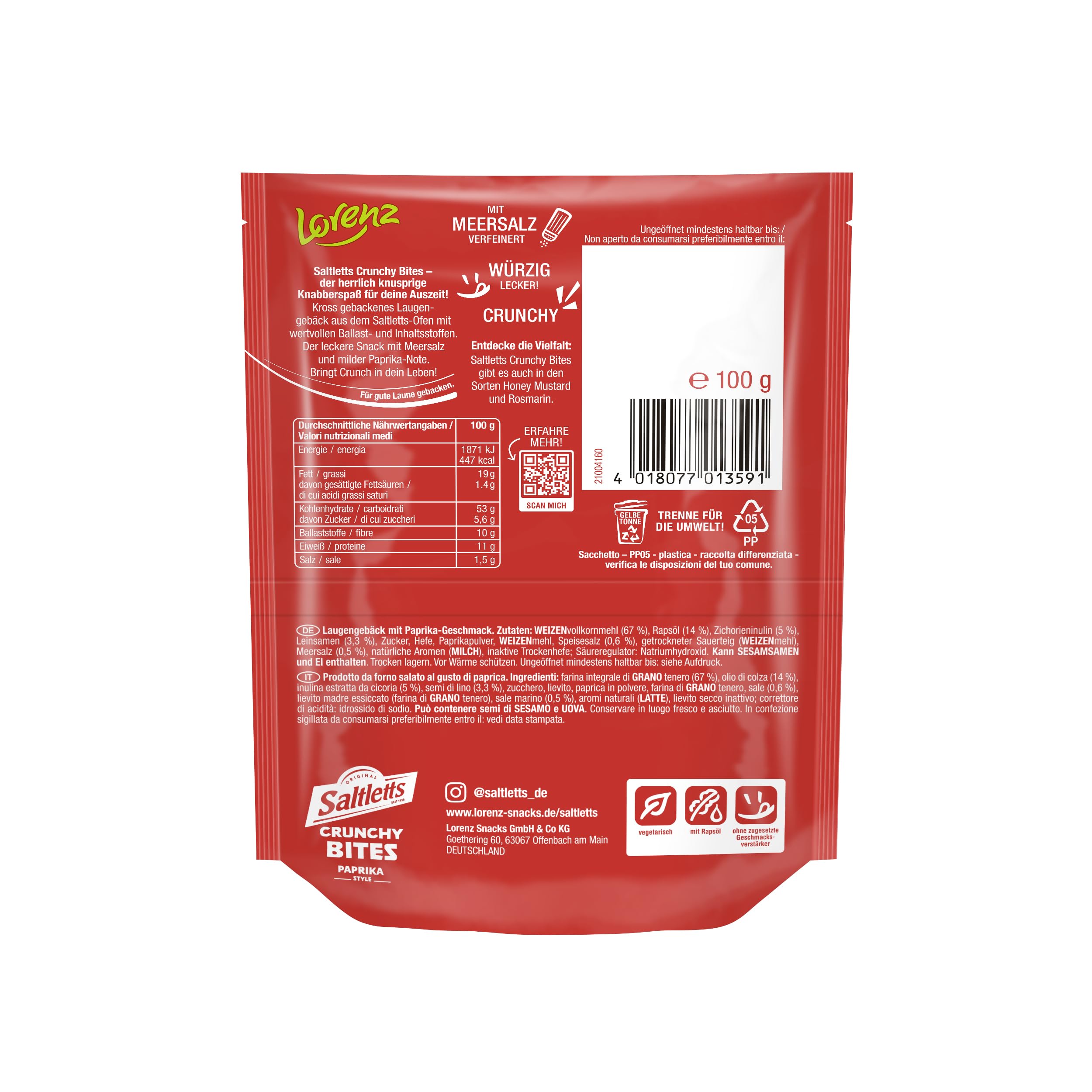 lorenz-saltletts-crunchy-bites-paprika-laugensnack-16-x-100-g-vegetarisch image 2